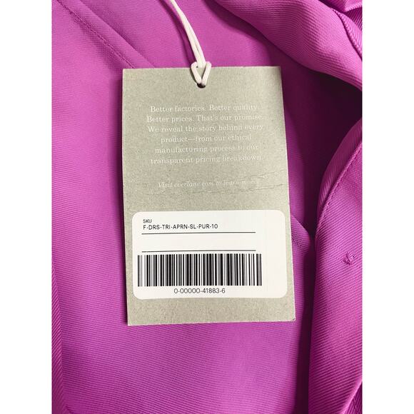 EVERLANE Japanese Goweave Button Up Picnic Midi Dress in Magenta Pink NWT US 10 - Picture 12 of 13